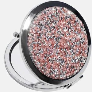 🐰🪷 NEW!! Pink & Silver Glam Compact Mirror